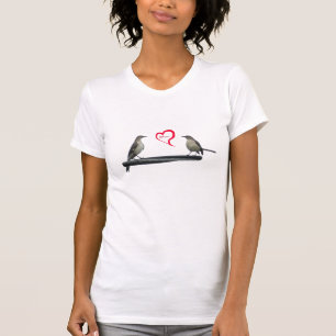 T-shirt Pair Mockingbirds avec coeur et signe Aimez-vous