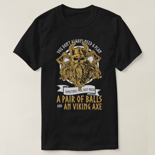 T-shirt Paire de balles et un Viking Ax Viking (Design devant)