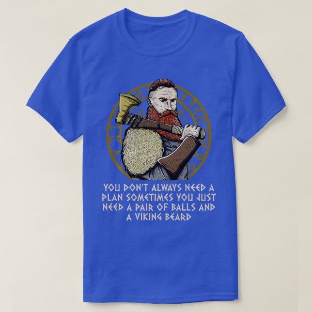 T-shirt Paire de balles et une barbe de Valhalla Funny Nor (Design devant)