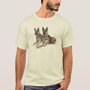 T-shirt Paire de chiens bergers allemands