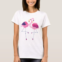 Paire De Flamants roses Roses Illustration