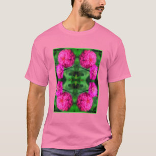 T-shirt Paire de fleurs rose Zinnia gros Abstrait