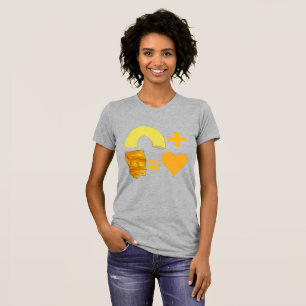 T-shirt Paire de nourriture classique Macaroni + Fromage =