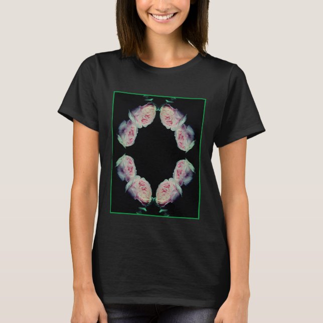 T-shirt Paire de roses roses abstraites (Devant)