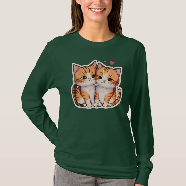 T-shirt “Paire Parfaite” « Deux fois plus de moustaches, d (Devant)