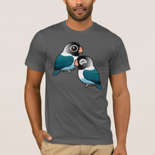T-shirt Paires adorables de perruche masquées par bleu