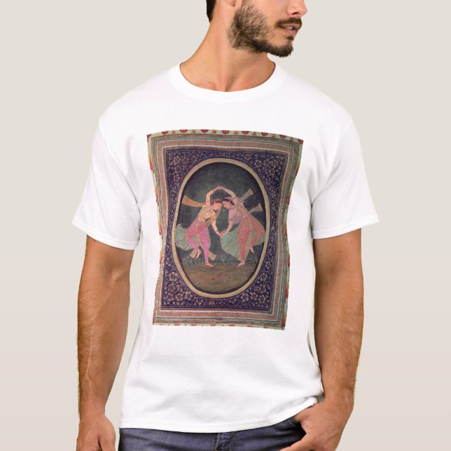 T-shirt Paires de filles de danse exécutant un Kathak (Devant)