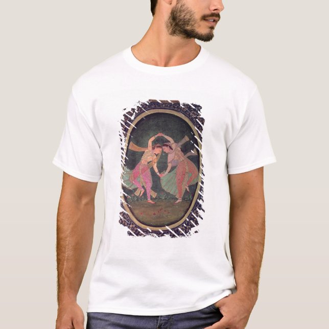 T-shirt Paires de filles de danse exécutant un Kathak (Devant)