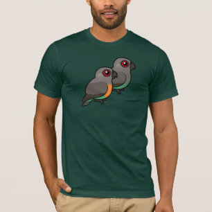 T-shirt paires Rouge-gonflées de perroquet