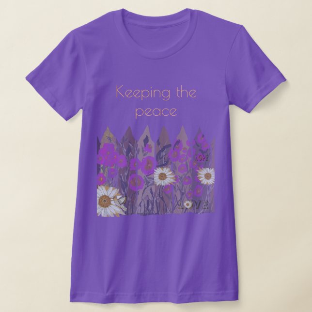 T-shirt Paisible, Jolie clôture de jardin fleuri (Poser)