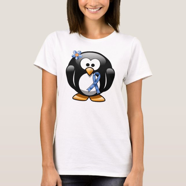 T-shirt Paisley Bleu Ruban Penguin (Devant)
