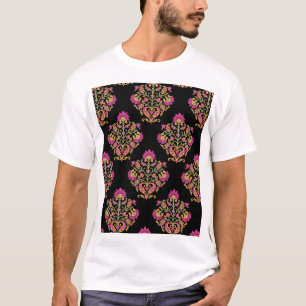 T-shirt Paisley floral moghol, design sans soudure.