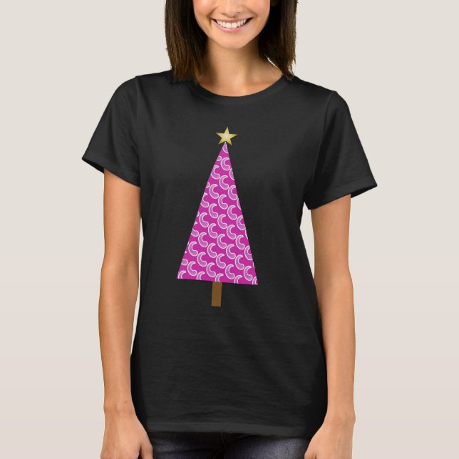 T-shirt Paisley violet arbre de Noël moderne (Devant)