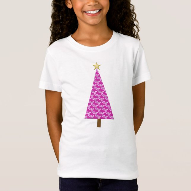 T-Shirt Paisley violet arbre de Noël moderne (Devant)
