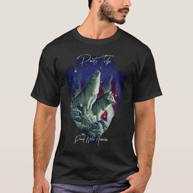 T-shirt Paiute American Indian Tribe Wolf Pride Howling Tr (Devant)