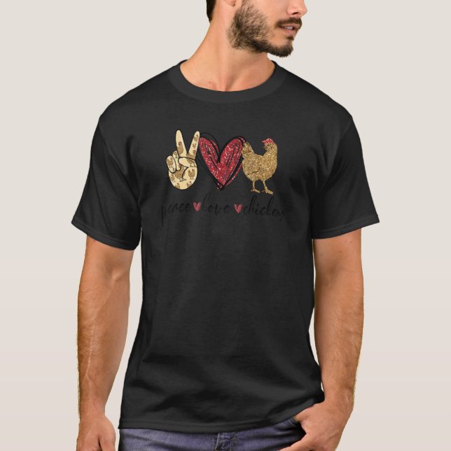 T-shirt Paix Aimer Poulets Pour Poulets De Poulets De Poul (Devant)