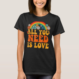 T-shirt PAIX AMOUR 60s les années 70 teinture Super Hippie