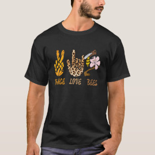 T-shirt Paix Amour Abeilles Drôles Apiculteurs Jardiniers 