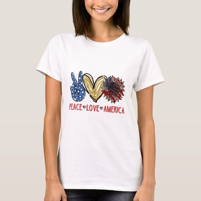 T-shirt Paix Amour Amérique (Devant)