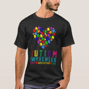 T-shirt Paix Amour Autisme Sensibilisation Pop Ça Fidget J
