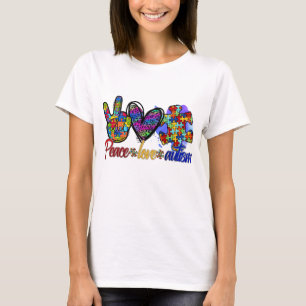 T-shirt Paix Amour Autisme, Sensibilisation sur l'autisme