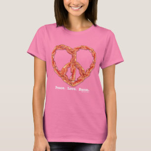 T-shirt Paix. Amour. Bacon.