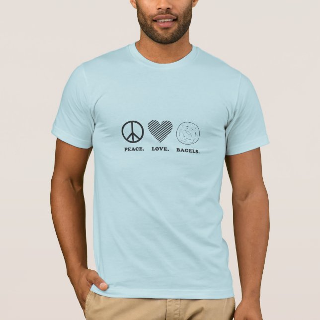 T-shirt Paix. Amour. Bagels (Devant)