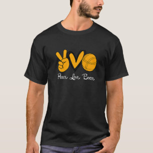 T-shirt Paix Amour Bocce Ball  Papa Bocce Équipe de Sport 