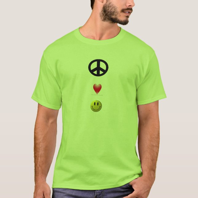 T-shirt paix, amour, bonheur (Devant)