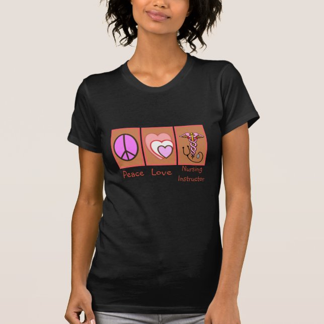 T-shirt "Paix, amour, cadeaux d'instructeur soignant" (Devant)