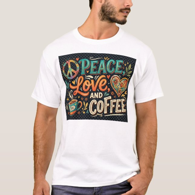 T-shirt Paix Amour & Café (Devant)