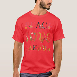 T-shirt Paix amour Canada famille