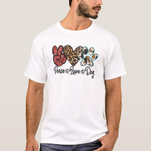 T-shirt Paix Amour Chien Animaux Paix Signal de Paix Anima