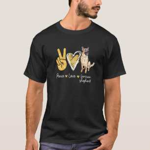 T-shirt Paix Amour Chien de Berger Allemand