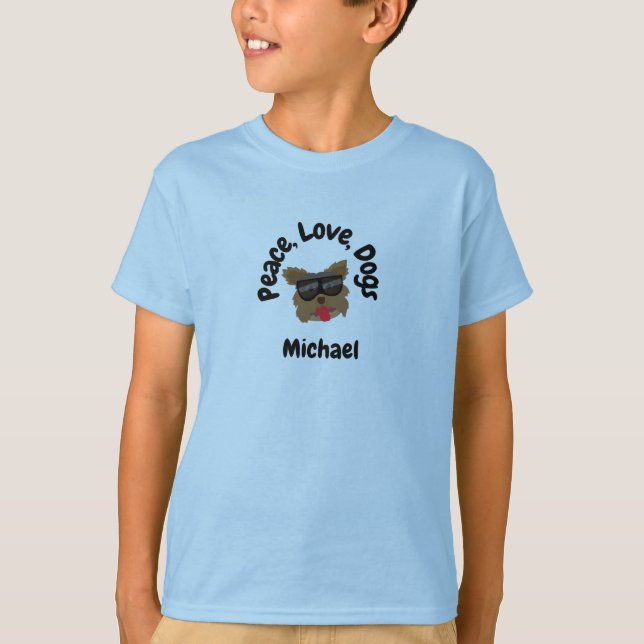 T-shirt Paix Amour Chiens (Devant)