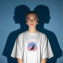 T-shirt Paix, Amour, Chiens, T-shirt rétro coucher
