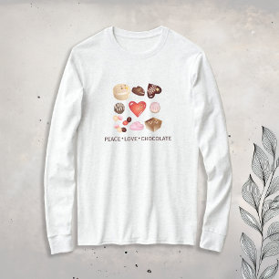 T-shirt Paix Amour Chocolat Cœur de Bonbon
