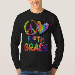 T-shirt Paix Amour Cinquième année Tie Dye Bonjour Cinquiè