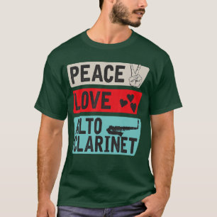 T-shirt Paix Amour Clarinette Alto Instrument Clarinette A