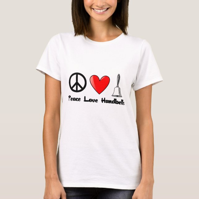 T-shirt Paix, amour, clochettes (Devant)