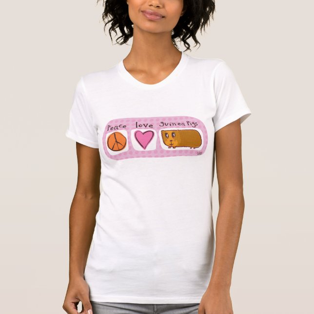 T-shirt paix, amour, cobayes (Devant)