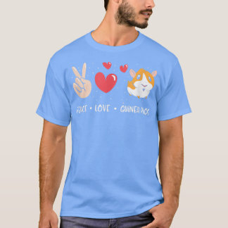 T-shirt Paix Amour Cochon d'Inde - Drôle Animal de Compagn