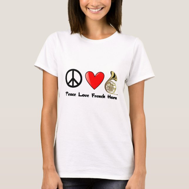 T-shirt Paix, amour, cor de harmonie (Devant)