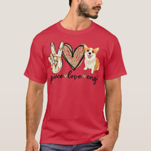 T-shirt Paix Amour Corgi Drôle Maman Chien Cadeau de la fê