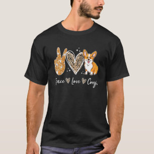 T-shirt Paix Amour Corgi Maman de Chien Mignonne Fête des