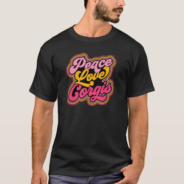 T-shirt Paix Amour Corgis Adg036e (Devant)
