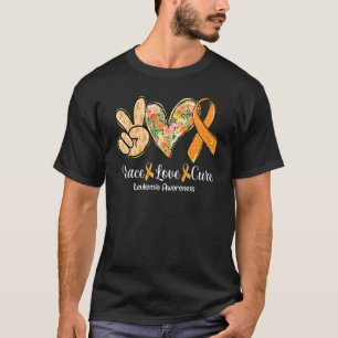T-shirt Paix Amour Cure Ruban Orange Sensibilisation à la
