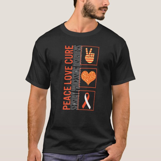 T-shirt Paix Amour Cure Traitement Sensoriel Troubles Cons (Devant)