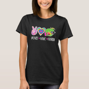 T-shirt paix amour dame de cantine rétro groovy dame de ca