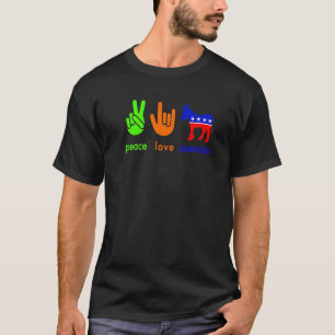 T-shirt Paix Amour Démocrate Âne Élection à mi-mandat Poli